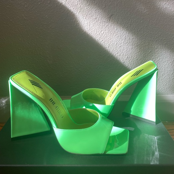 The Attico Sandal heel fluo green. - Picture 4 of 13